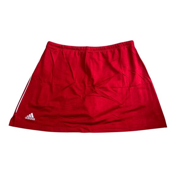 Adidas Red Tennis Running Skort W/ Built-In Shorts Sz Large Womens Comfortable F - Picture 1 of 6